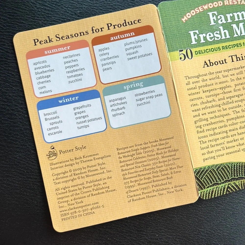 Moosewood Restaurant Seasonal Recipe Card Deck
